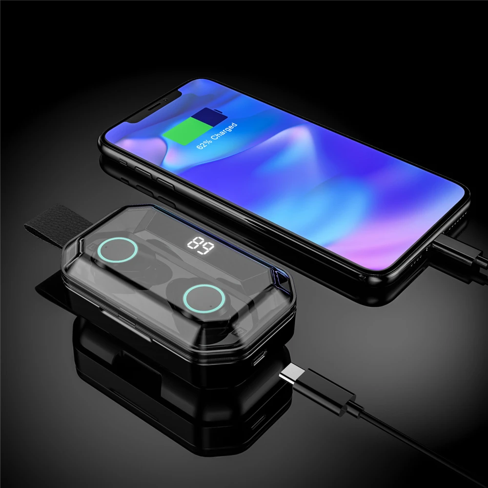 TWS Blutooth V5 0 Earphone Wireless Mini Earbuds Stereo Sport Headset Headphone audifonos para celular Elair LED Dispay nanopods
