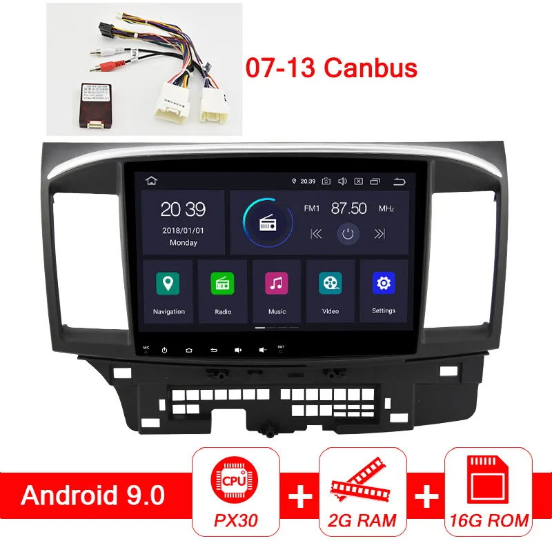 Автомобильный мультимедийный плеер AUTOTOP 10," 2din Android 9,0 для Mitsubishi Lancer Galant Fortis, автомагнитола RDS, Wifi, Mirrorlink, BT, без DVD - Цвет: 07-13 with Canbus