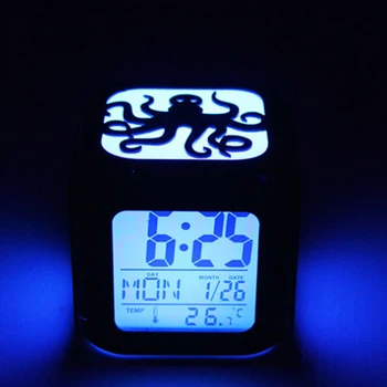 

Octopus 3D LED Table Clock Modern Wall Clock Digital Watches Display Clock mechanism Alarm Snooze Desk Alarm Clock dropshipping