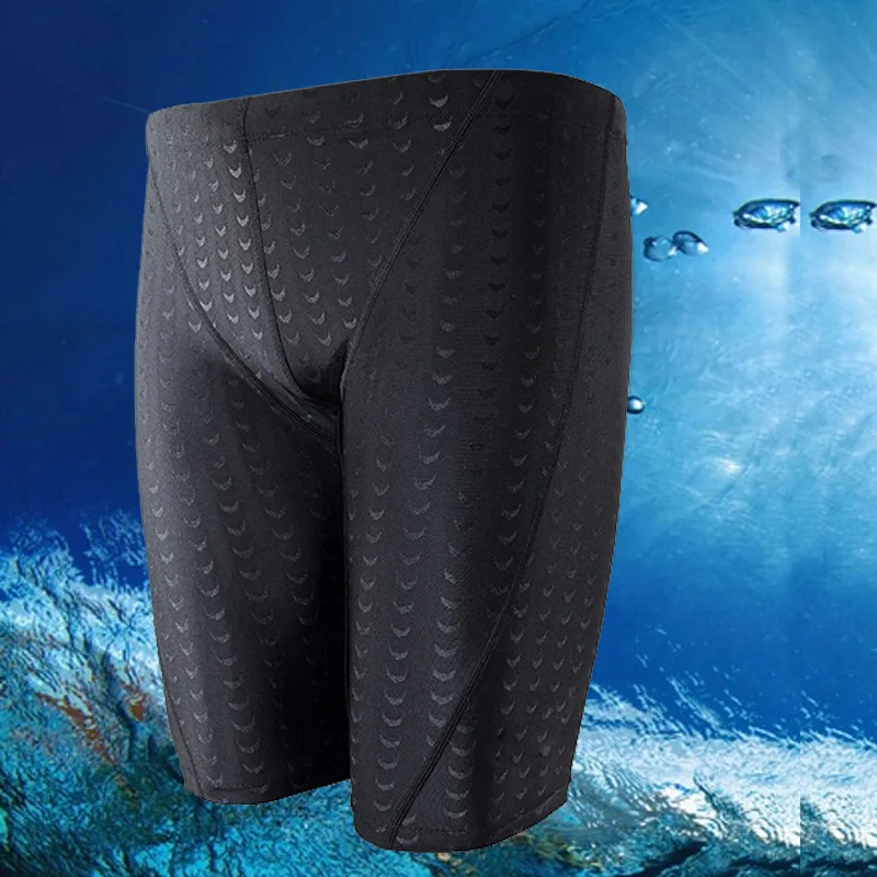 

Men Quick-Dry Faux Sharkskin Swimming Trunks Men's Bathing Suit Breathable Large Size Boxer Short Swimming Trunks