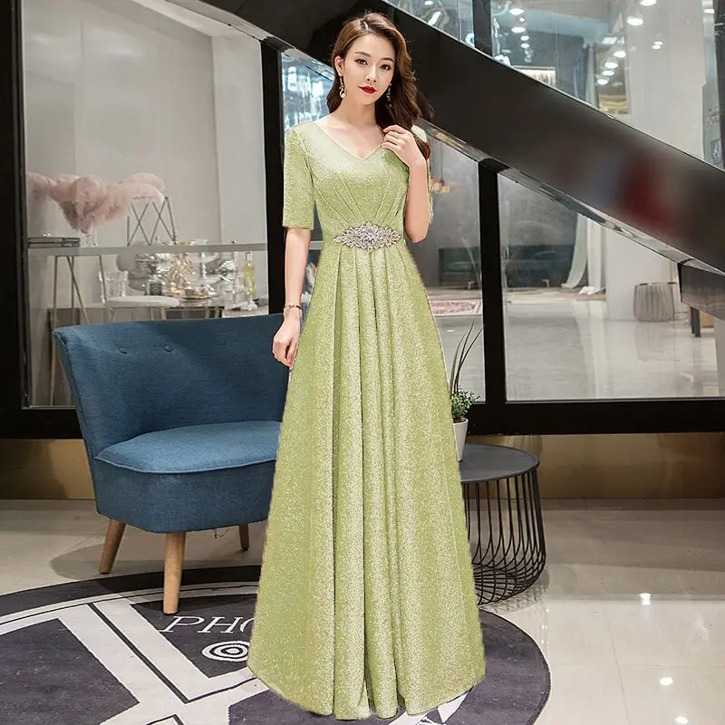 HJZY125# длинное платье подружки невесты комплект со шнуровкой для девочек с бриллиантами невесты Вечерние платья Свадебные рождественское платье gary розовый