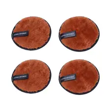 4 шт женские моющиеся Порошковые спонжи пушистые очищающие подушечки для лица для снятия макияжа девушек