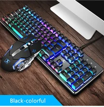Para a senhora jogos teclado e mouse com fio teclado com retroiluminação teclado gamer kit 3200dpi jogo silencioso mouse para pc
