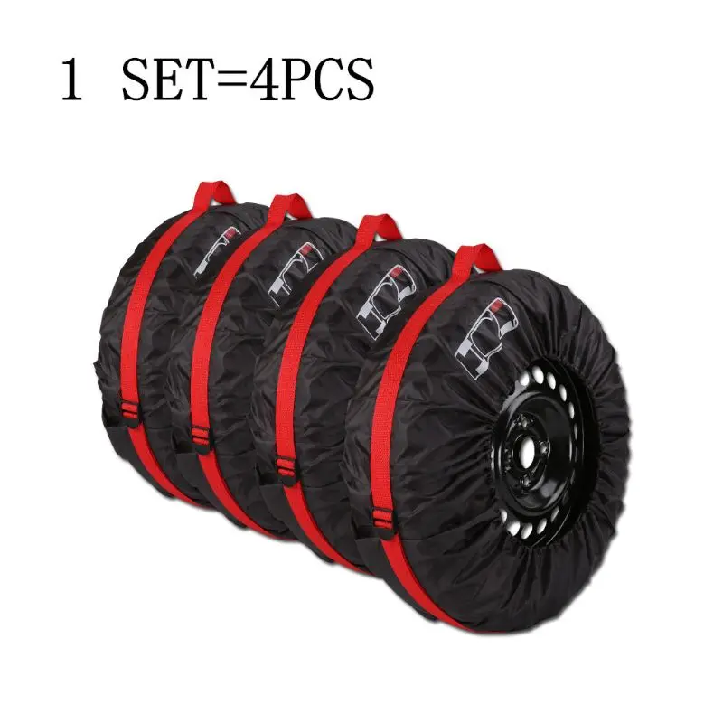 

4Pcs Spare Tire Cover Case Polyester Winter and Summer Car Tires Storage Bag Automobile Tyre Accessories Vehicle Wheel Protector