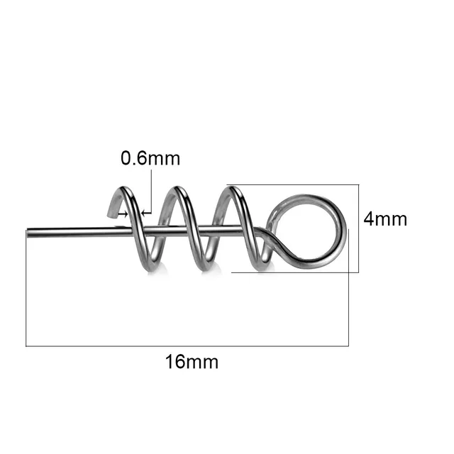 50 or100pcs/Lot Spring Lock Pin Crank Hook Fishing Connector 7MM-42MM Stainless Steel Swivels&Snap Soft Bait Accessories Round 16MM