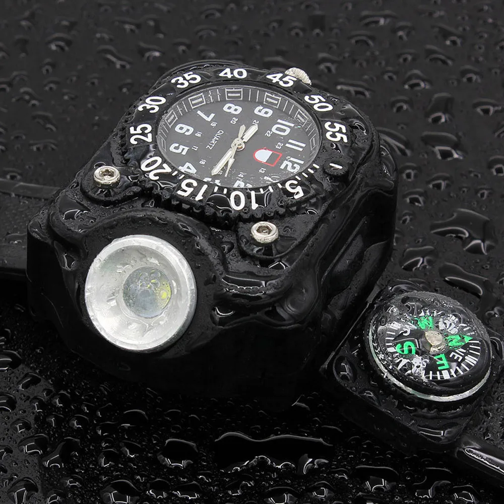  LED Waterproof Indicator Shows Rechargeable Watch Flashlight Brand New High Quality Luxury Free Shi