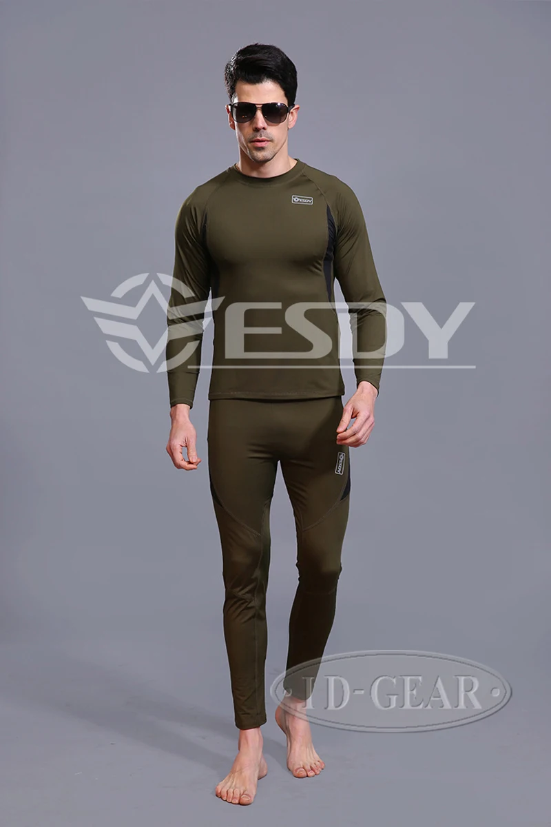Мужское тактическое термобелье, набор, военный теплый мужской термо-пуловер с длинным рукавом, быстро сохнет, кальсоны, топы, штаны, набор