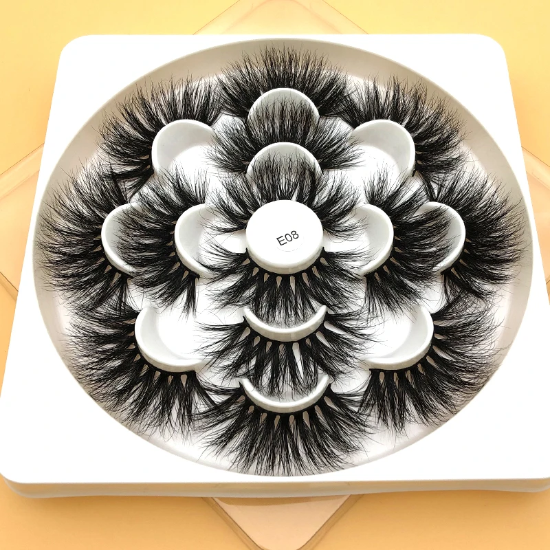 

7 Pairs Natural 3D Mink Hair False Eyelashes 25mm Long Lashes Extension Thick Wispy Fluffy Handmade Eye Makeup Tools