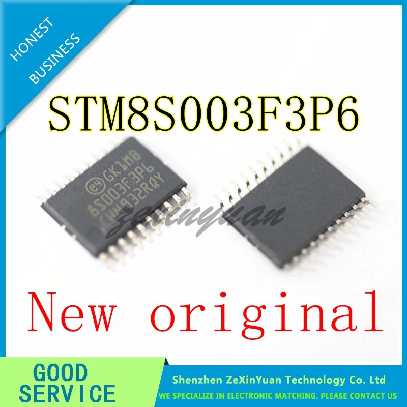 10PCS-100PCS STM8S003F3P6 8S003F3P6 TSSOP-20 16 MHz 8-bit MCU 8 Kbytes Flash 128 bytes data EEPROM 10-bit ADC IC | Электроника