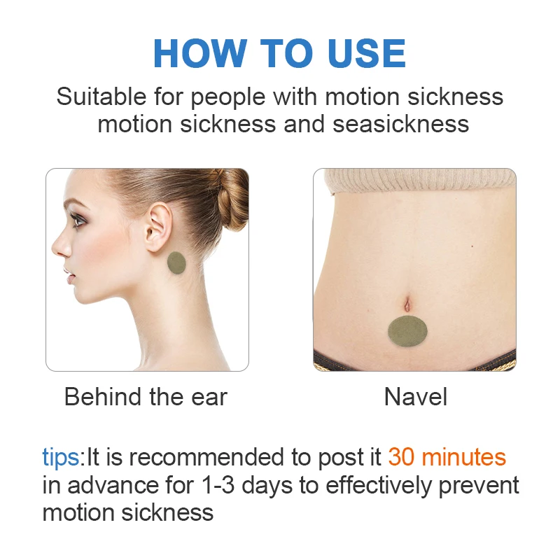 Anti Motion Sickness Patch 50pcs Chinese Traditional Herbal Medical Plaster Health Care Prevent Vomiting Travel Care pain relief patch