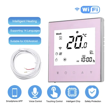 

Digital thermostat AC 95-240V with WiFi voice control LCD touch screen for all electric heating systems floor heating thermostat
