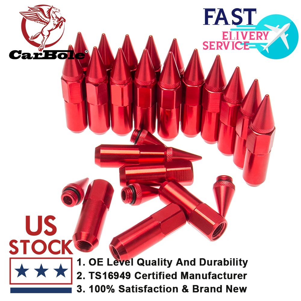 

Red 20PCS M12X1.5 Cap Spiked Extended Tuner 60mm Aluminum Wheels Rims Lug Nuts For Honda Accord Ford Escape Focus Fusion