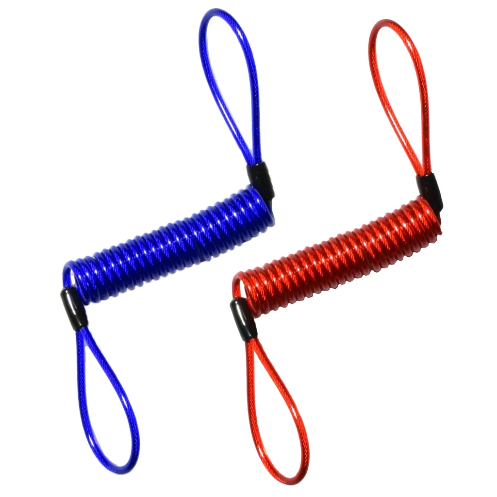 Blue&ampRed Combo - 150cm Alarm Disc Lock /Security Spring Reminder Cable for Motorcycle Ebike | Автомобили и мотоциклы