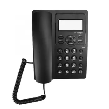 

New English Office Home Corded Telephone with LCD Screen Display Black ( English Line Color in random)