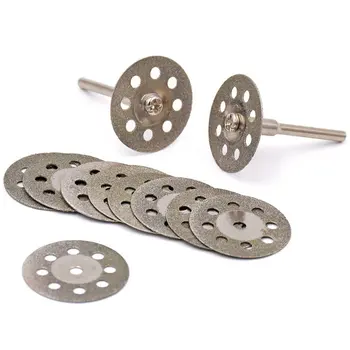

10PCS Grinding Wheel Disc 3mm Mandrel Diamond Coated Cutting Rotary Tool Drill Accessories Sharp Blade Woodworking Stone