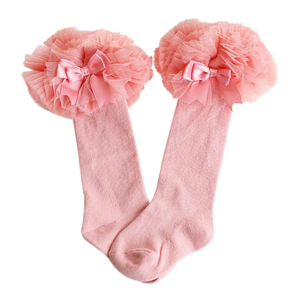 Girls Socks Cotton knee high long socks Ballet Soft Socks Children socks 0-4 Y - Цвет: XL2005P