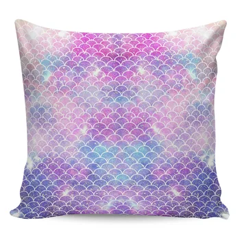

Beautiful Mermaid Scales Colorful Pillow Covers Cases Pattern Cover Cushion Pillowcase Square Print