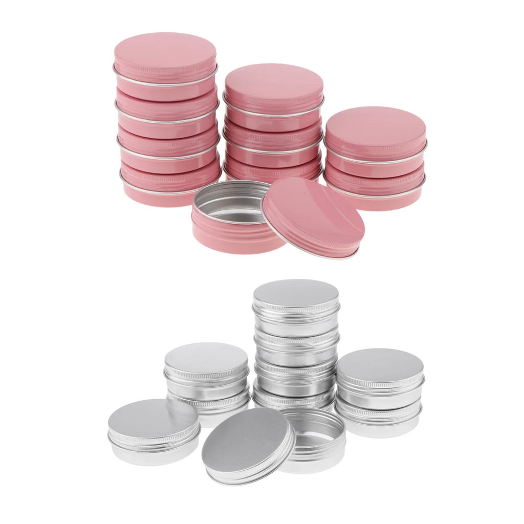 20Pcs Travel Cosmetic Screw Cap Pot Jars Tins DIY Craft Container Case 60ml