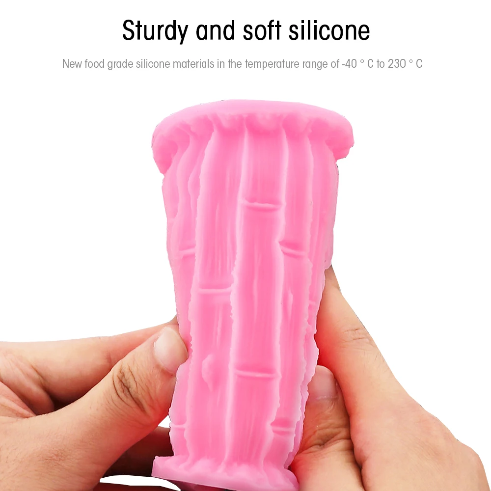 3D Bamboo Fondant Molds Silicone Baking Molds Border DIY Sugarcraft Candy Chocolate Moulds Gumpaste Cake Decorating Tools