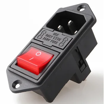 

LZ-14-F14 double fuse with red light IEC socket with use for medical,body building ,beauty apparatus instruments