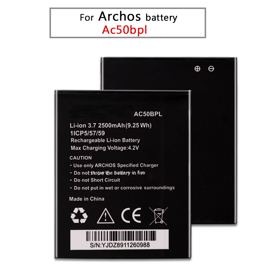 Батарея Ac50bpl 2500mAh для ARCHOS 50b Платиновые литий полимерные батареи|Батареи