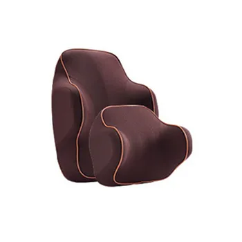 

Universal Lumbar Pillow Memory Foam Breathable Car Headrest Set Interior Pain Relief Washable Cover Support Ergonomic Cushion