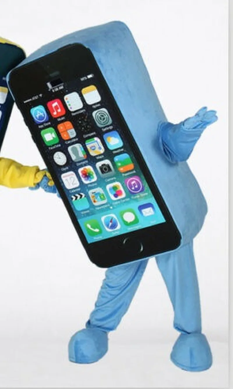 Advertising Blue Mobile font b Cell b font font b Phone b font Mascot Cosplay Costume