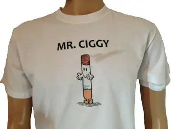 

MR CIGGY, funny Rude Mr Men / Little Miss. parody spoof T-Shirt, Adult
