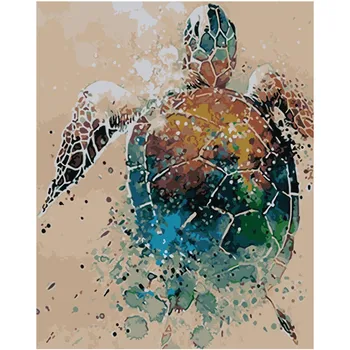 

Painting By Numbers DIY Dropshipping Big size Painted oil painting turtle Animal Acrylic House Decoration Art picture Gift