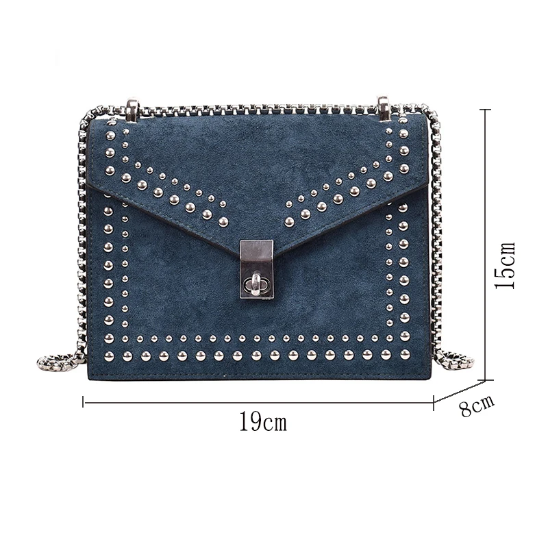  Scrub Leather Small Shoulder Messenger Bags For Women 2019 Chain Rivet Lock Crossbody Bag Female Tr - 4000224713719