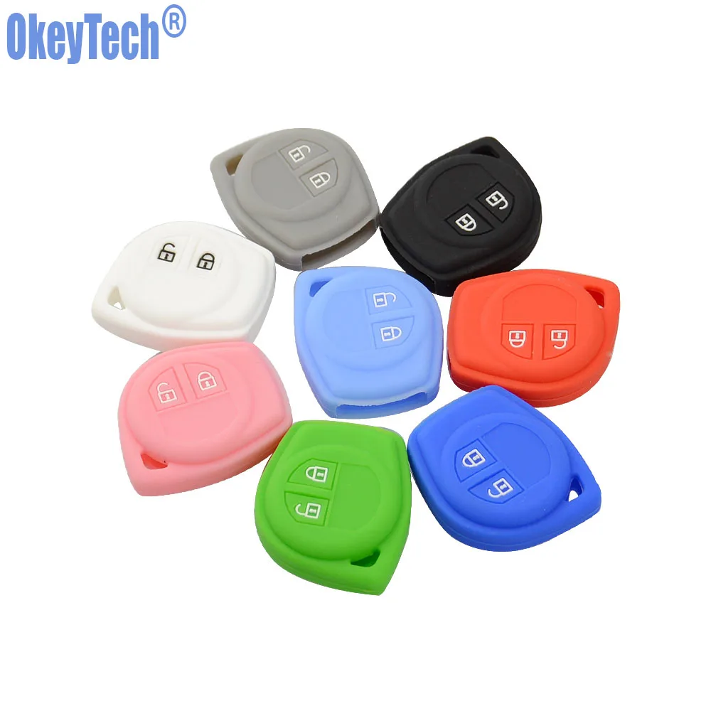 

OkeyTech Silicone Rubber 2 Button Car Remote Key Fob Case Protect Cover For Suzuki SX4 Swift Vitara Key Shell Holder Accessories