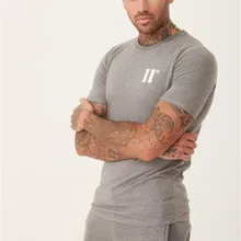 11 градусов новые летние Стиль мышечная Для мужчин короткий рукав Фитнес спортивных тренировок бега Повседневное футболка из хлопкового трикотажа