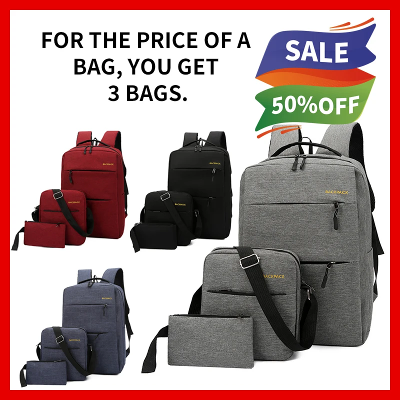 3pcs leisure travel backpack