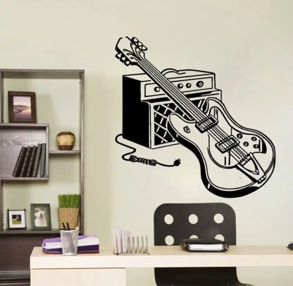 colorido guitarra eletrica adesivo de parede decoracao de casa untuk o bebe para criancas kamar b decoracao da sala unha a provan2315 wall stickers aliexpress