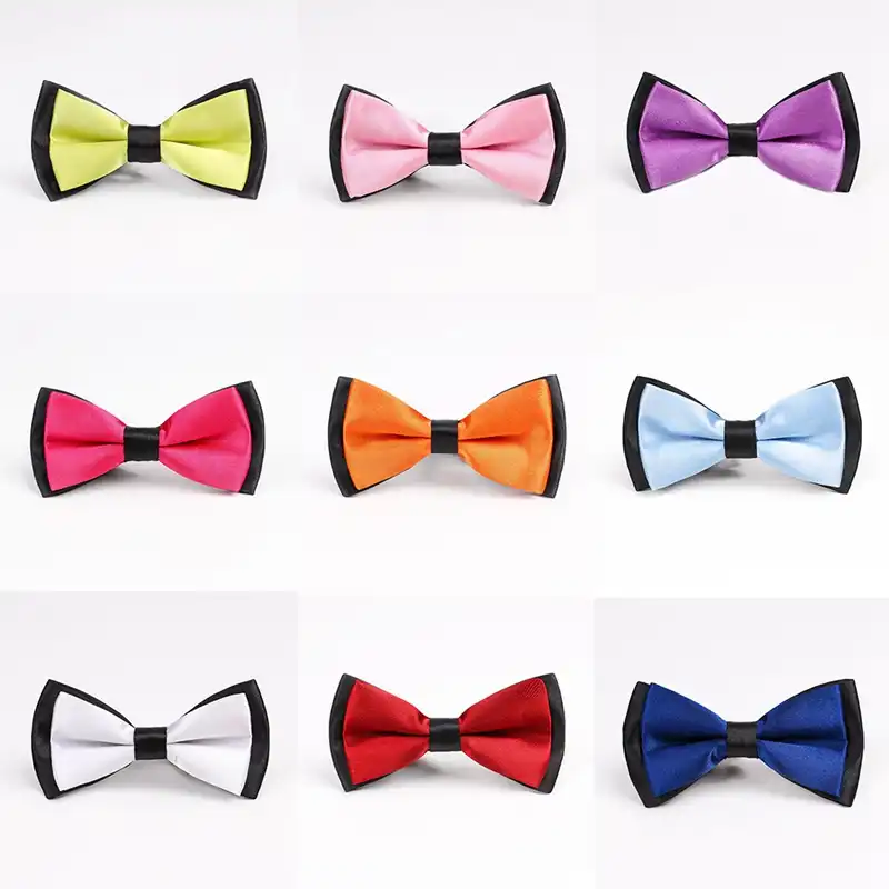 Men S Fashion Bow Tie Butterfly Bowknot Double Color Solid Adult