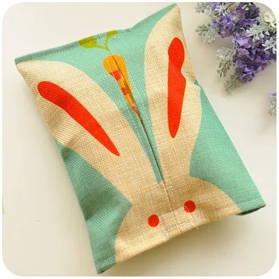 Rabbit Креативная тканевая коробка для салфеток, тканевая коробка для гостиной, семейный автомобиль с милыми салфетками для ванной комнаты, коробки для хранения бумажных салфеток - Цвет: Rabbit