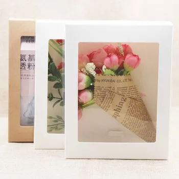 

Multi color paper gift package& display box with clear pvc window candy favors arts&krafts display package box 30pcs