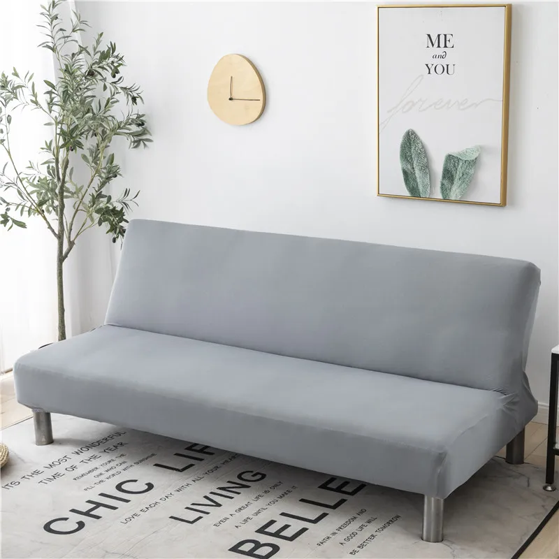 Solid Color Sofa Bed Cover All-inclusive Folding Sofa Covers for Living Roon Tight Wrap Couch Cover Without Armrest funda sofa 3