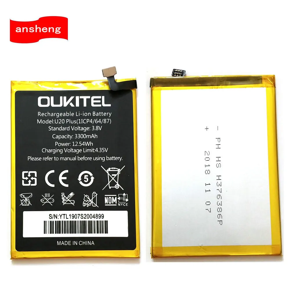 

Original 3.8V 3300mAh U20Plus Battery For Oukitel U20 Plus Smart Phone
