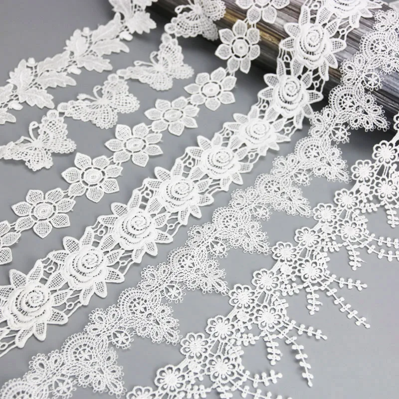 (1 Yards/lot) White Handmade Lace Lace Jewelry Patchwork Material Lace