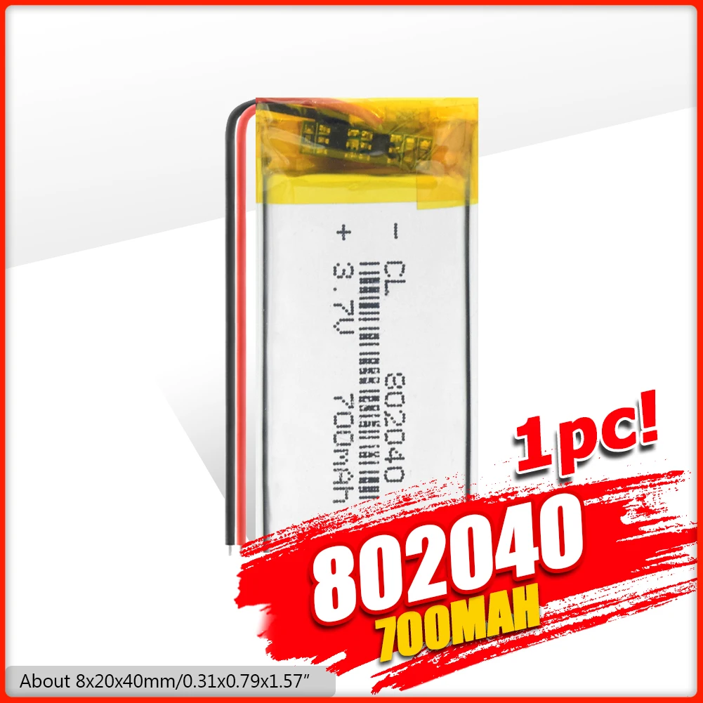 Перезаряжаемый литий полимерный аккумулятор 3 7 V 700mAh 802040 Аккумулятор для