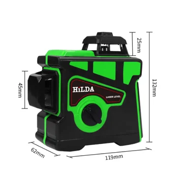 

12 Lines 3D Green Laser Level Self-Leveling 360 Degre Horizontal And Vertical Cross Lines Green Laser Line With Tripod Battery