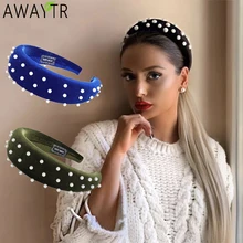 AWAYTR бархат 4 CM мягкий резинка эластичная повязка на голову для девочек широкие Пластик модные головной убор лента для волос кольца Для женщин аксессуары для волос