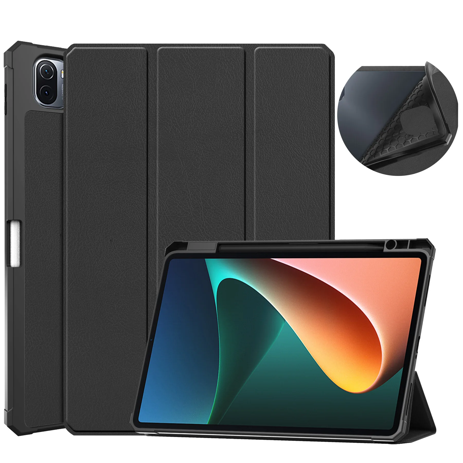 TPU Soft Shell Sleeve for Xiaomi Mi Pad 5 Tablet Case Shockproof Protective Back Cover Pro Tri-fold Bracket Cases | Компьютеры и офис