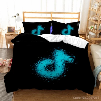 

New TikTok App Duvet Cover Set with Pillowcase Home Textile Boys/Girls/Adult Elegant Bed Linen Cover Set 3d King Bedding Sets