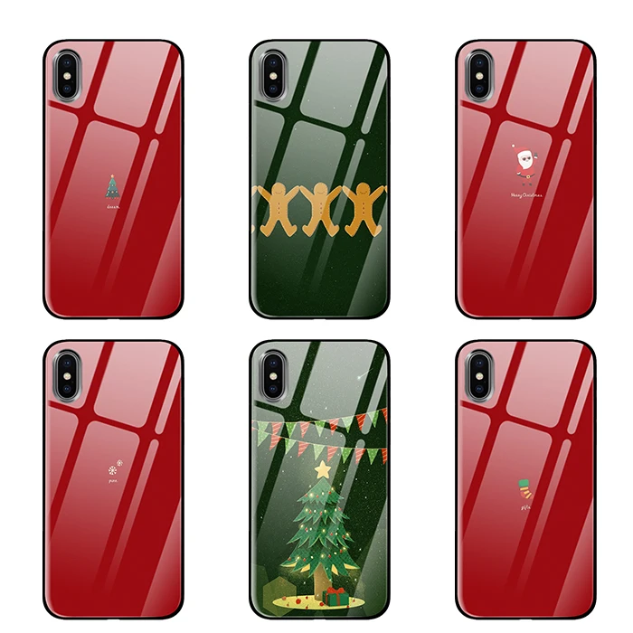 Роскошный Рождественский постер из закаленного стекла для iPhone 5 5S 6 6s 7 8 Plus X XS XR 11 Pro Max