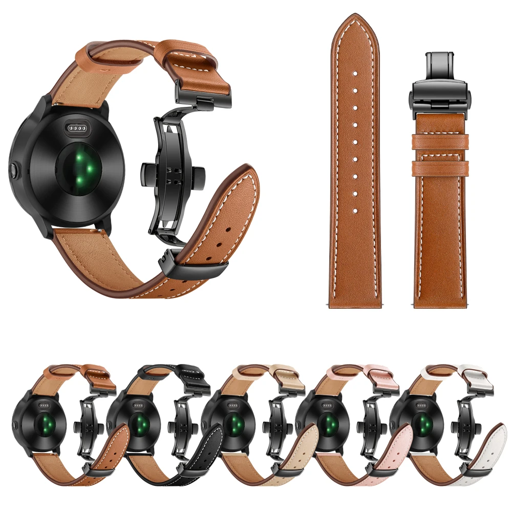 20mm Leather Strap for Garmin vivoactive 3 Smart Watch Bracelet for