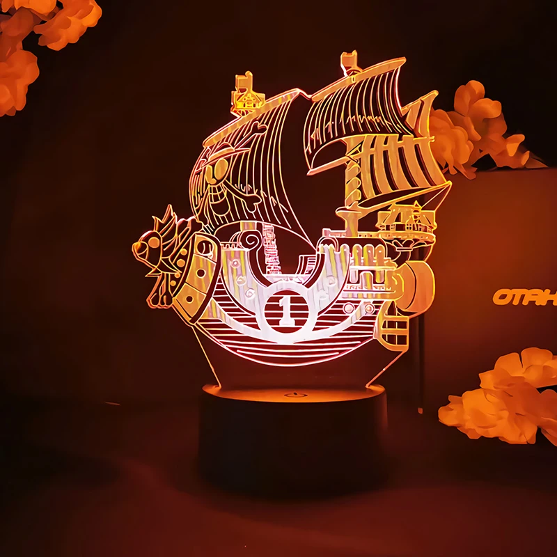 

3d Table Lamp Anime ONE PIECE Thousand Sunny Ship Model Kids Night Light for Bedroom Decor Light Cool Gift for Child Study Room