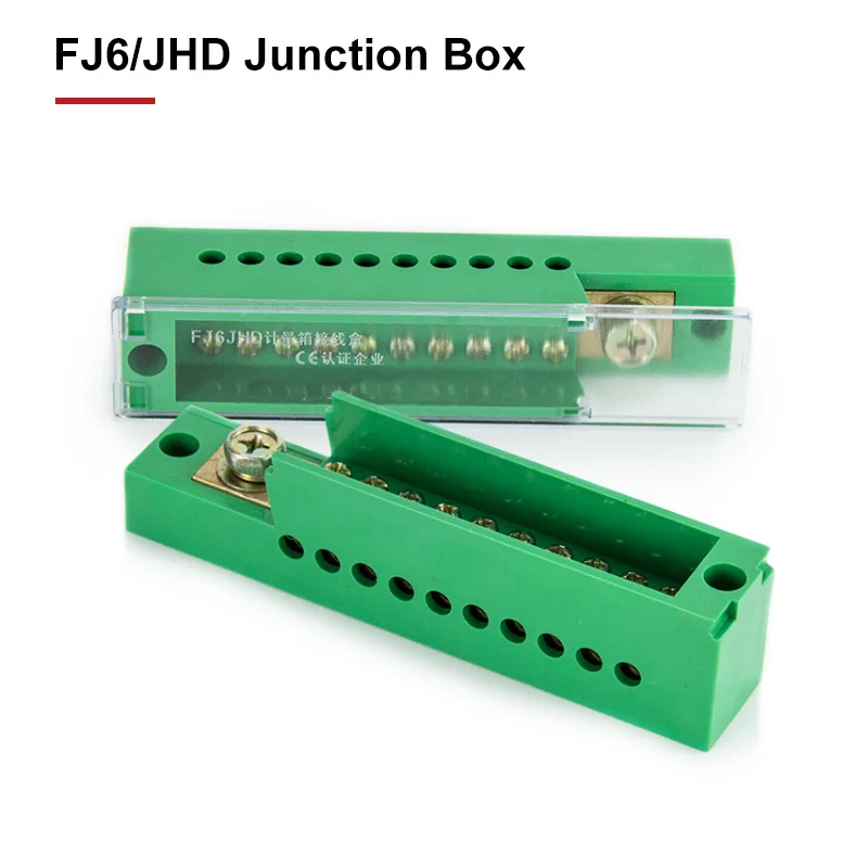 FJ6/JHD 정션 박스 유니폴라 스플리터 1-IN 다중 출력 미터링 와이어 커넥터 단상 터미널 블록 배전함