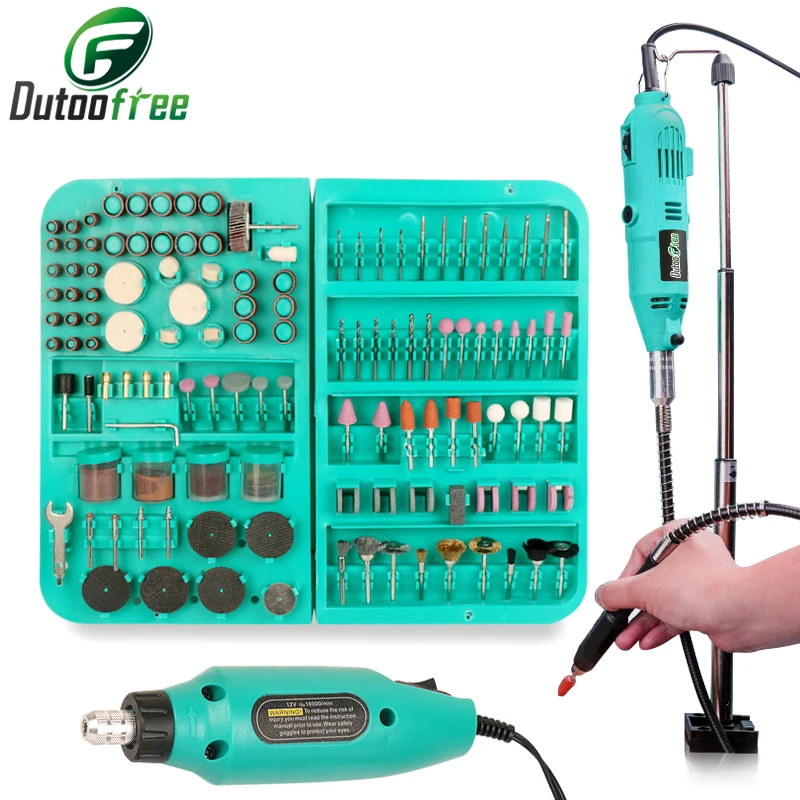 Dutoofree Double Electric Drill Power Tools Electric Diy Mini Drills For Dremel Rotary Power Tools Electric Engraver Hand Drill carbon brushes of various models angle grinders cutters polishers hand drills hammers power tools carbon brushes